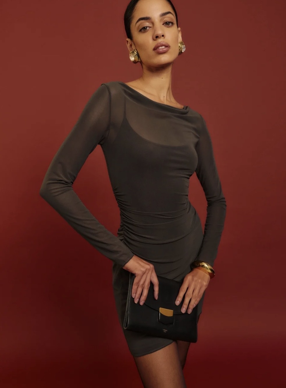 Reformation Reese Knit Dress Grey - Size M